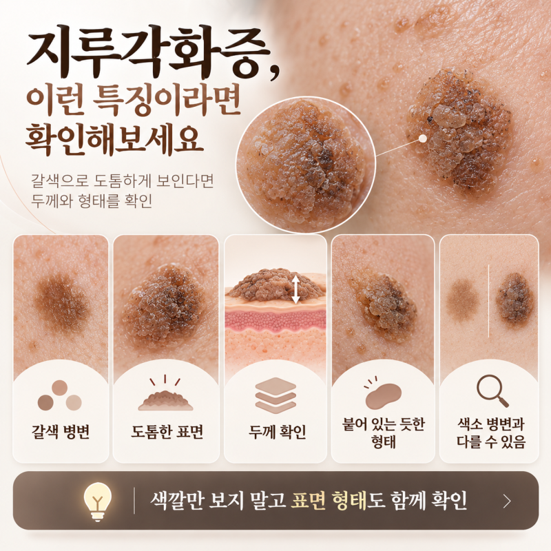 Phòng khám Da liễu Hongdae: Phân biệt mụn cóc phẳng, u ống tuyến mồ hôi và dày sừng tiết bã sần sùi trên mặt 사진 4