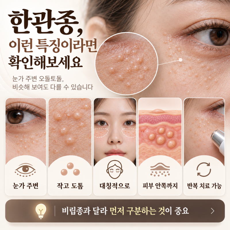 Phòng khám Da liễu Hongdae: Phân biệt mụn cóc phẳng, u ống tuyến mồ hôi và dày sừng tiết bã sần sùi trên mặt 사진 3